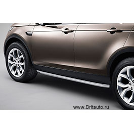 Трубы защиты борта Land Rover Discovery Sport, полированная нержавеющая сталь.