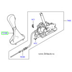 Рукоятка рычага переключения акпп range rover 2002 - 2012, кожа с металлическими вставками.