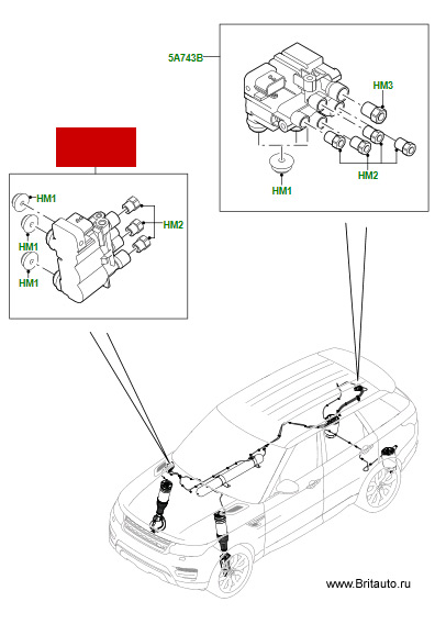 Блок клапанов выравнивания передней подвески Land Rover Discovery 5, Land Rover Defender 2020 - 2025, Range Rover 2013 - 2021, Range Rover Sport 2013 - 2021, Range Rover Velar. Оригинал Land Rover, в оригинальной упаковке.