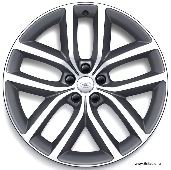 Колесный диск R22 Range Rover 2022 - 2024, Range Rover Sport 2023 - 2024, Style 5127, модель: Helix, цвет: Diamond Turned with Satin Dark Grey (темно-серый полуглянцевый, со светлыми внешними гранями). Оригинал Land Rover, в оригинальной упаковке.