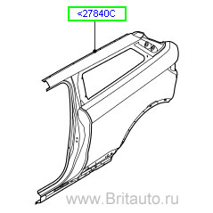 Левая боковая панель кузова (задняя часть) range rover evoque