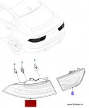 Фонарь задний правый Jaguar XE внешний (на крыле)