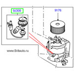 Датчик наличия влаги в топливных магистралях, полный сервисный комплект, на Range Rover Sport 2005 - 2013 и Land Rover Discovery 3, 4