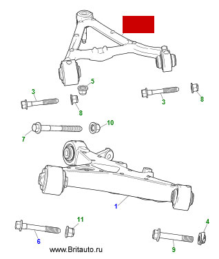 Рычаг задней подвески верхний левый Jaguar S-Type, Jaguar XK, Jaguar XJ 2010 - 2019, Jaguar XF 2009 - 2015. Оригинал Jaguar, в оригинальной упаковке. 