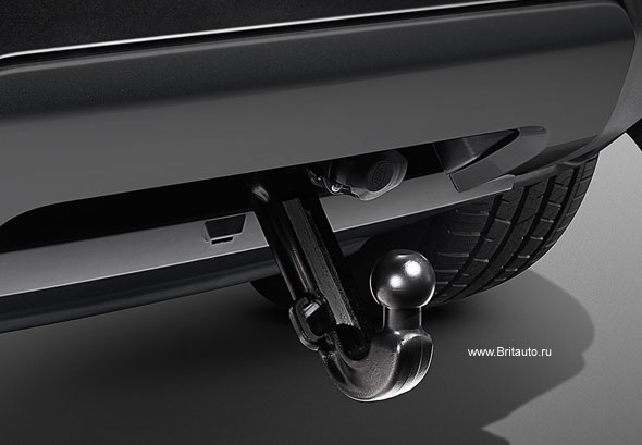 Центральная накладка нижняя заднего бампера Range Rover Sport SVR, цвет: Gloss Black, для фаркопа автомобилей с фаркопом