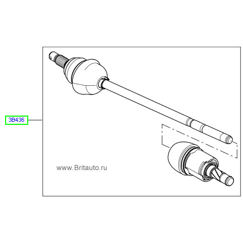 Вал в сборе с шрус на range rover evoque.