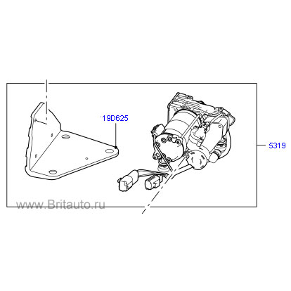 Компрессор пневмоподвески Land Rover Discovery 3 - 4, Range Rover Sport 2005 - 2013. Оригинал Land Rover, в оригинальной упаковке.