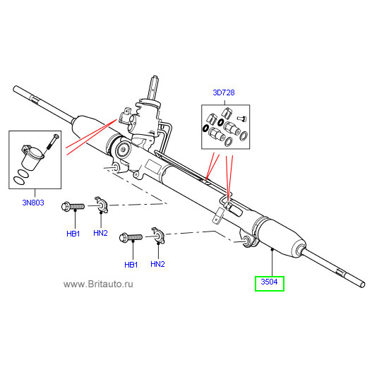 Рулевая рейка Range Rover Sport 2010 - 2013, LHD