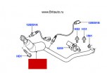 Система выпуска с катализатором, правая, Бензин 4,0-4,2-4,4 на LR Discovery 3-4 и Range Rover Sport 2005 - 2009