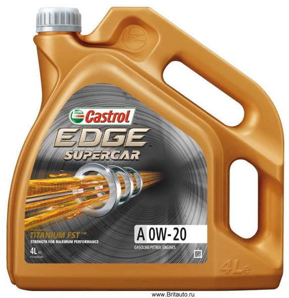 Масло моторное Castrol Edge SuperCar Titanium FST A 0W-20, синтетическое, в расфасовке 4Л