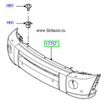 Передний бампер LR Discovery 3, с омывателем фар. без противотуманных фар и парктроников.