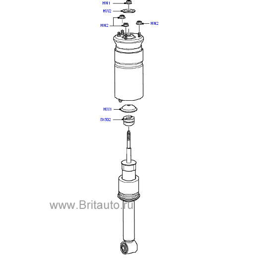 Передний амортизатор в сборе range rover sport 2005 - 2009, на 3,6 дизель