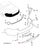 Нижняя панель заднего бампера Jaguar XE и Jaguar XF All-new, без проема под выхлоп, без фаркопа.