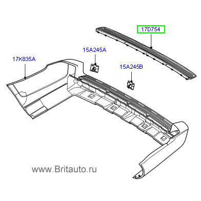 Вставка верхняя черная на задний бампер range rover 2010 - 2012