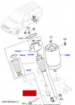 Амортизатор задний правый Range Rover 2013 - 2017, на 3,0Л - 5,0Л Бензин и 3,0Л Дизель, в сборе с опорным кронштейном, демпфером и пыльником.