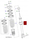 Амортизатор передний Jaguar XF 2016 - 2019, не адаптивный, задний привод, стандартная подвеска, до VIN: KCY77122