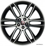 Колесный диск Jaguar F-Type 9J x R20, модель: Gyrodyne, цвет: Gloss Black & Diamond Turned (черный глянцевый с полированными шлицами). передний.