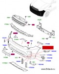 Передний бампер Land Rover Discovery 5 3,0 Дизель (моно-дизель). На автомобили без парктоников, без камеры.