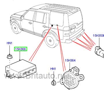 Блок управления парковкой discovery 3 и range rover sport 2005 - 2009