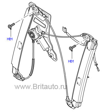 Стеклоподъемник передний правый в сборе range rover 2002 - 2009