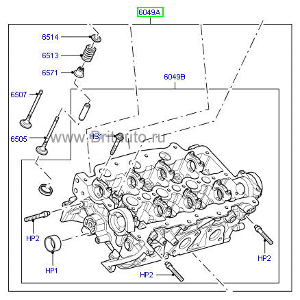 Головка блока цилиндров с клапанами rrs 2005 - 2013 и lr discovery 3, 4. левая