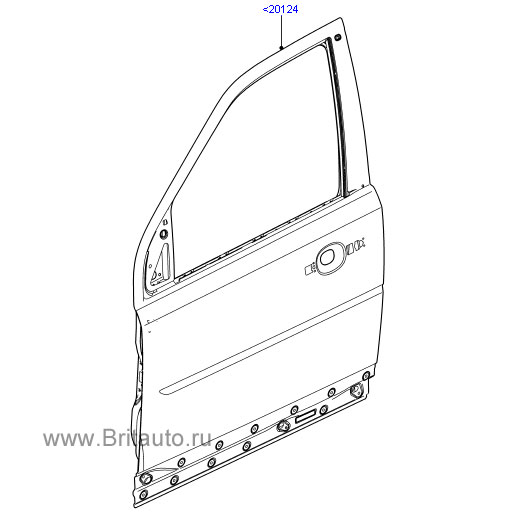 Передняя дверь на land rover freelander, левая, без петель, только железо.