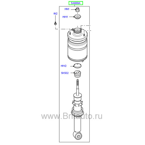 Задний амортизатор в сборе Land Rover Discovery 4. Оригинал Land Rover, в оригинальной упаковке.