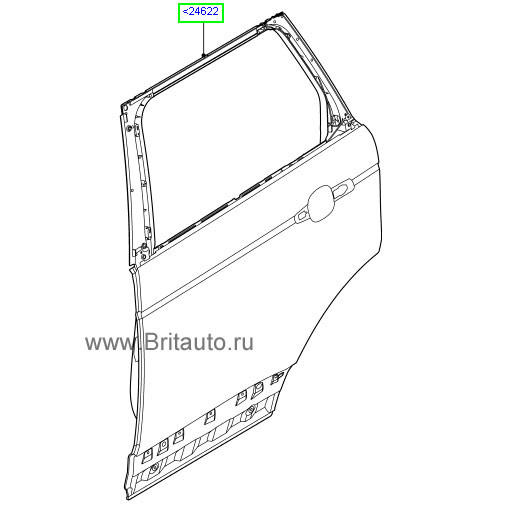 Дверь задняя левая Range Rover 2013 - 2019