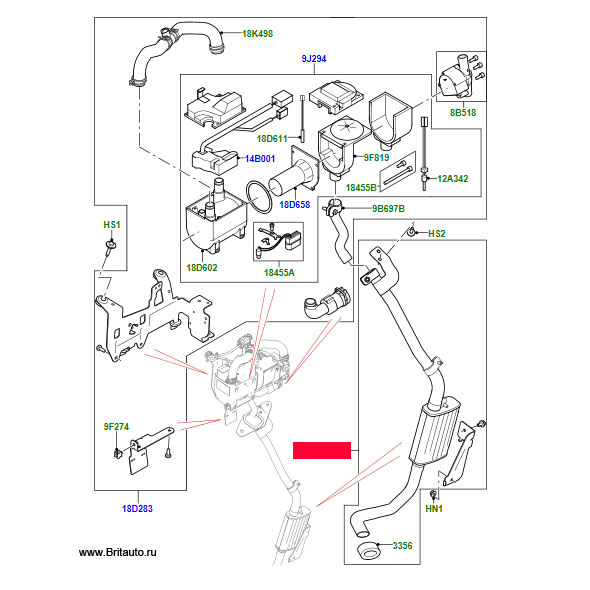 Трубка выпускная дополнительного отопителя Range Rover 2013, Sport 2014, Discovery 5