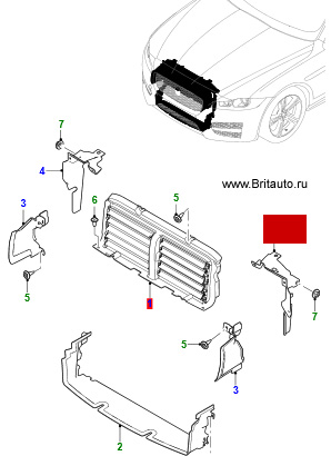 Левый задний щиток дефлектора Jaguar XF