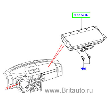 Подушка безопасности, модуль со стороны пассажира, range rover 2002 - 2012