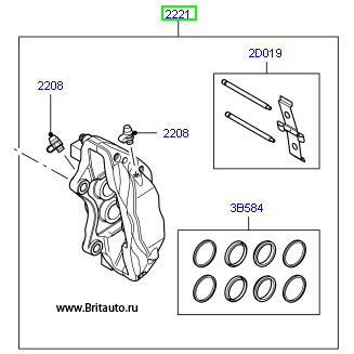 Суппорт передний правый Range Rover Sport 2005 - 2009 Brembo