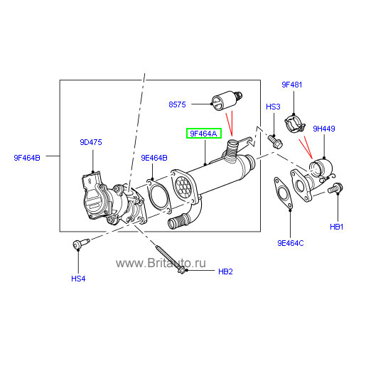 Теплообменник egr левый на discovery 3, 4 и range rover sport 2005 - 2012