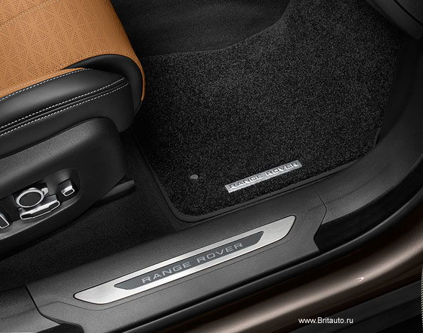 Комплект напольных ковриков Premium ворсовых Range Rover Velar Premium, цвет: Ebony Black. Запчасть оригинальная новая Land Rover, в оригинальной упаковке Land Rover.