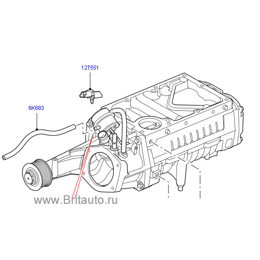Компрессор механический (компрессор супернаддува) range rover 2002 – 2012, range rover sport 2005 - 2012, 4,2л бензин, v8
