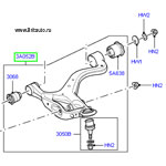 Рычаг передней подвески нижний правый в сборе Range Rover Sport 2005 - 2009, на 3,6Л дизель. Запчасть новая, оригинальная Land Rover, в оригинальной упаковке Land Rover.