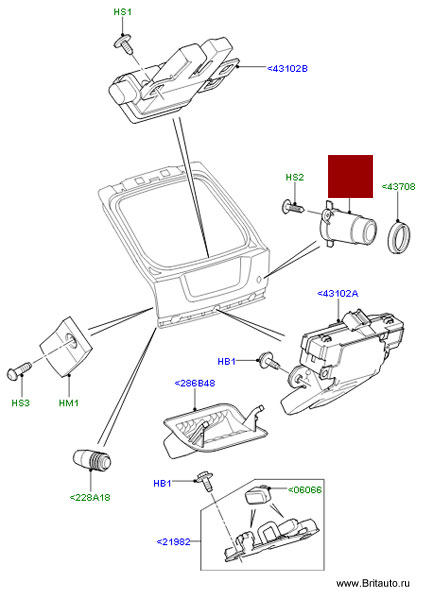 Кнопка отпирания багажной двери Range Rover Sport 2005 - 2012