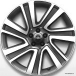 Колесный диск R22 Range Rover 2022 - 2025, Range Rover Sport 2023 - 2025, Style 7023, модель: Sharkfin, цвет: Fin Black Diamond Tuned (черный, с полированными гранями). Оригинал Land Rover. 