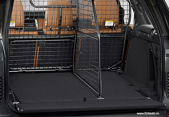 Разделительная перегородка багажного отделения Land Rover Discovery 2017 All-new, устанавливается на основную перегородку и делит багажное отделение на 2 секции.