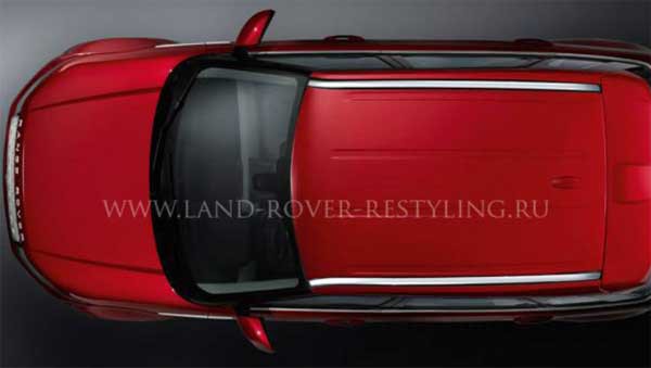Рельсы под рейлинги крыши Range Rover Evoque (отделка продольных дуг крыши), цвет: Silver (Atlas). На стандартную, не-панорамную, крышу.