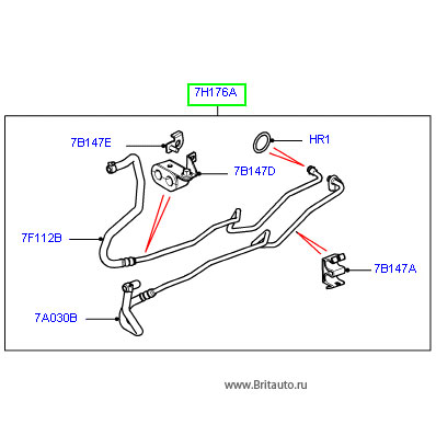Маслопроводы теплообменника АКПП на LR Discovery 3, 4 и Range Rover Sport 2005 - 2013, на 2,7Л Дизель