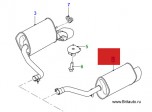 Глушитель левый (бочка) Jaguar XF турбодизель 3,0Л, до 2016 м.г., без PDF, с насадкой (пайпом) в сборе.