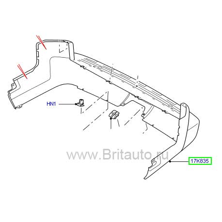 Бампер задний Land Rover Dicsovery 3, под парктроники. Цвет: Anthracite Black, запчасть готовая к установке. Запчасть оригинальная новая Land Rover, в оригинальной коробке.