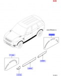 Комплект молдинга задней правой колесной арки Range Rover Sport SVR