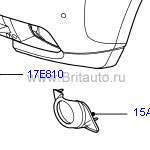 Окантовка птф бампера переднего левая, черная, на range rover 2010 - 2012