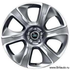 Колесный диск 9,5 х R21 правый, Range Rover 2013 - 2022 и Range Rover Sport 2014 - 2022, цвет: diamond tuned (серый с полированными шлицами).