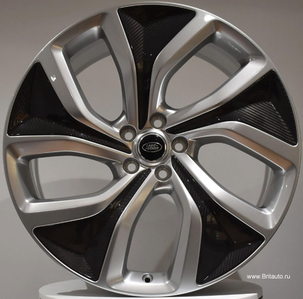 Колесный диск кованый Forged R23 Range Rover Sport 2023 - 2024 и Range Rover 2022 - 2024, Style 5128, модель: Olufsen, цвет: Titan Silver and Dark Grey Gloss Carbon (двуцветный - титан плюс темно-серый, с карбоновыми вставками)