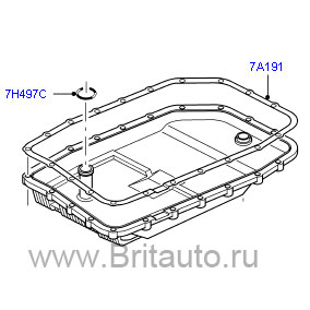 Поддон АКПП 6-ти ступенчатой Land Rover Discovery 3-4, Range Rover 2002 - 2012, Range Rover Sport 2005 - 2013. В сборе с фильтром и прокладкой. Оригинал Land Rover, в оригинальной упаковке. 
