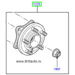 Ступица переднего колеса lr discovery 3, 4 и range rover sport 2005 - 2013, в сборе с подшипником и втулкой, с запорной гайкой