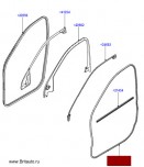 Уплотнитель двери правой, передней и задней, на двери, Land Rover Discovery Sport.